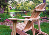 Unstained Knotted Cedar 4-Position Adjustable Reclining Adirondack Chair