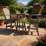 Bar Height Bistro Set for 2 with 30" Pedestal Table
