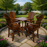 Bar Height Bistro Set for 4 with 30" Pedestal Table