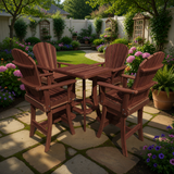 Bar Height Bistro Set for 4 with 30" Pedestal Table