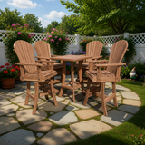 Bar Height Bistro Set for 4 with 30" Pedestal Table