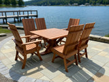 Modern Dining Set for 6 with Pedestal Table
