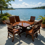 Modern Dining Set for 6 with Pedestal Table