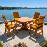 Modern Dining Set for 4 with Pedestal Table