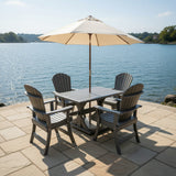 Dining Set for 4 with 4' Trestle Table