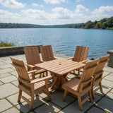 Modern Dining Set for 6 with Pedestal Table