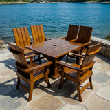 Modern Dining Set for 6 with Pedestal Table