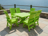 Modern Dining Set for 6 with Pedestal Table