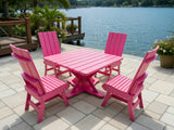 Modern Dining Set for 4 with Pedestal Table