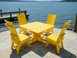 Modern Dining Set for 4 with Pedestal Table