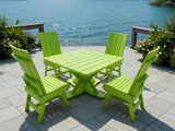 Modern Dining Set for 4 with Pedestal Table
