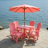 Dining Set for 4 with Pedestal Table