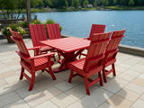 Modern Dining Set for 6 with Pedestal Table