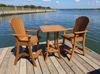 Bar Height Bistro Set for 2 with 30" Pedestal Table