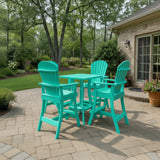 Bar Height Bistro Set for 4 with 30" Pedestal Table