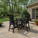 Bar Height Bistro Set for 4 with 30" Pedestal Table