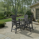 Bar Height Bistro Set for 4 with 30" Pedestal Table