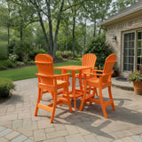Bar Height Bistro Set for 4 with 30" Pedestal Table