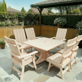 Modern Dining Set for 6 with Pedestal Table