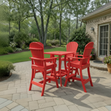 Bar Height Bistro Set for 4 with 30" Pedestal Table