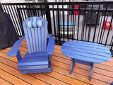 Adirondack chair and side table on patio