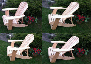 Unstained Knotted Cedar 4-Position Adjustable Reclining Adirondack Chair