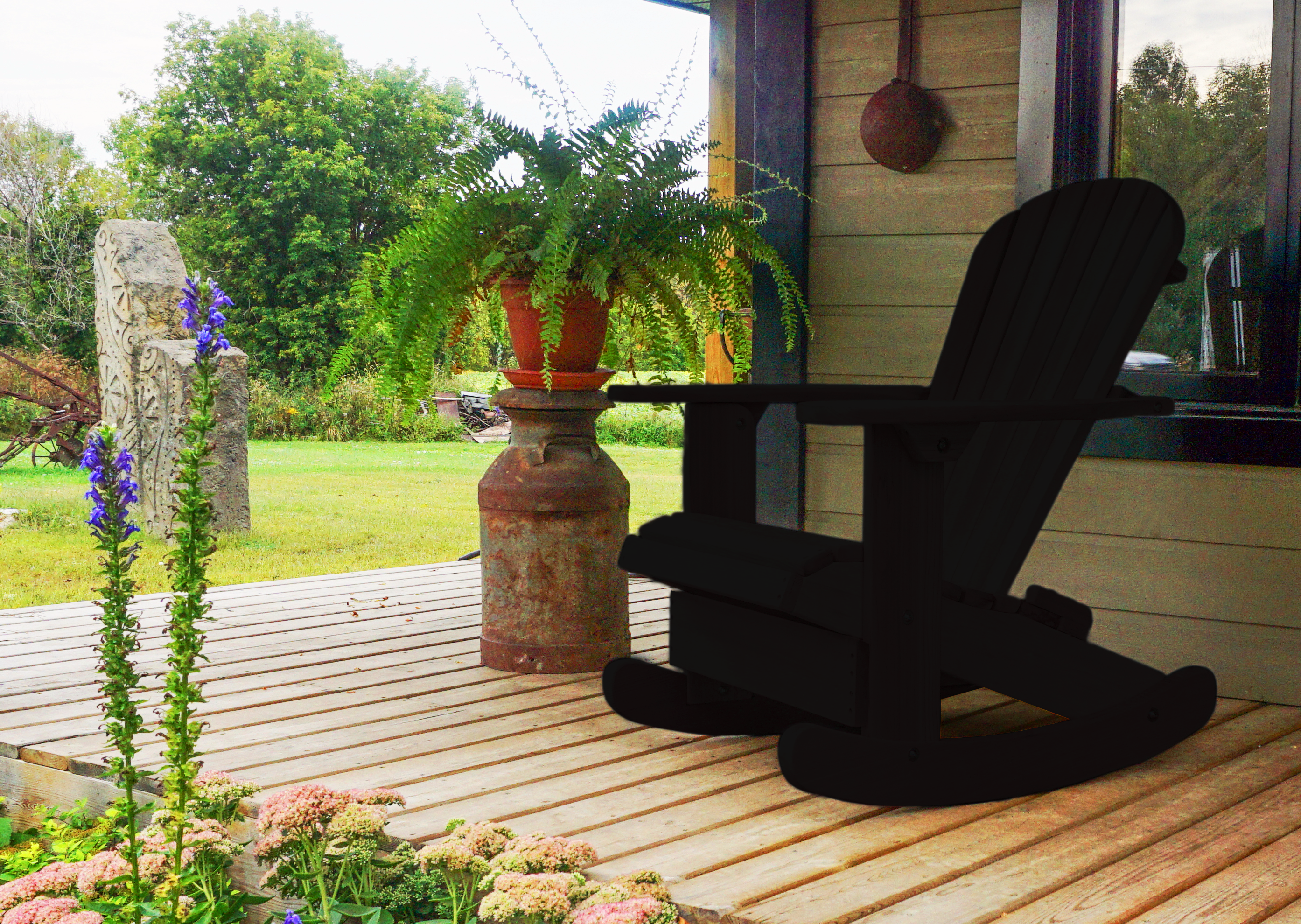 black  adirondack rocking chair