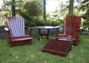 Adirondack chairs with side table outside