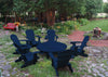 blue Adirondack chair set with coffee table