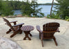 Adirondack chairs on the lake side