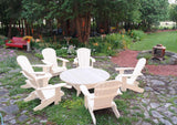 white Adirondack chair set with coffee table