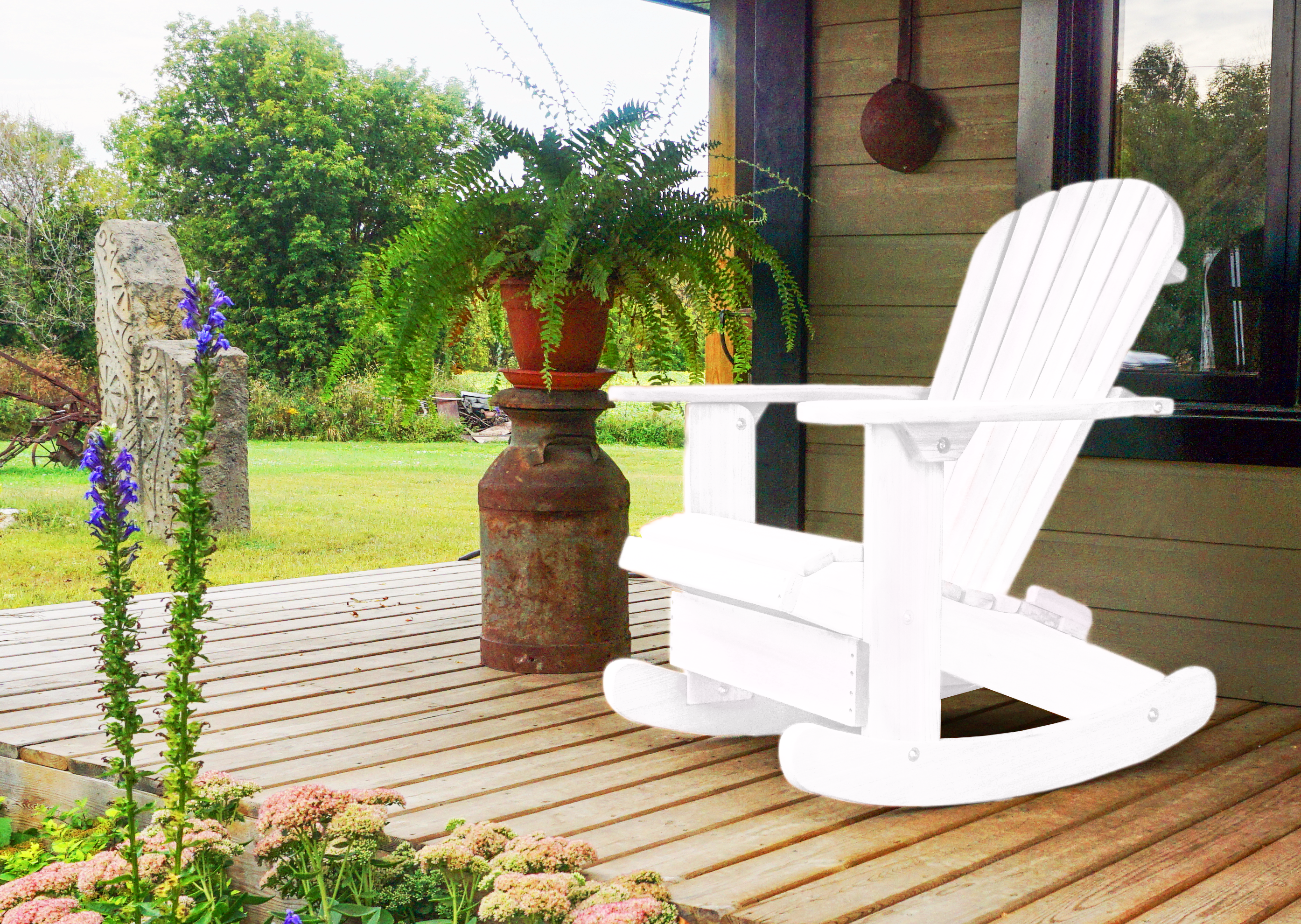 white adirondack rocking chair